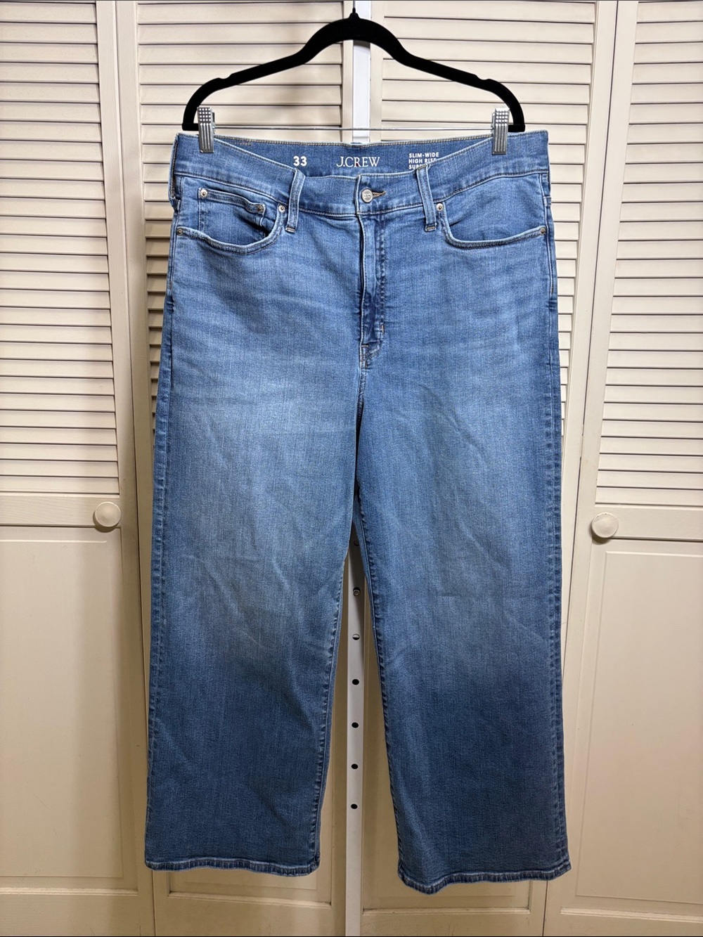 J. Crew Slim-Wide Leg Jean in Super-Stretch Size 33